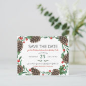 水彩ピネコーン|祝日のパーティが日付を保存 案内ポストカード (スタンド正面)