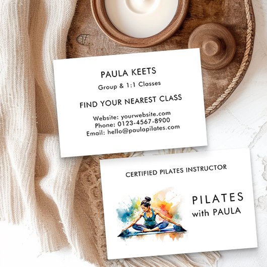 水彩ピラティスインストラクター名刺 名刺