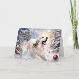 水彩ピレネー素晴らしズクリスマスシーン カード