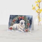 水彩ピレネー素晴らしズクリスマスシーン カード (黄色い花)