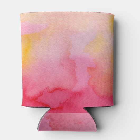 水彩ピンかわいらしク/オレンジ – すべてのオプション 缶クーラー (裏面)