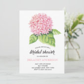 水彩ピンクあじさいブライダルシャワー招待 招待状 (スタンド正面)