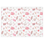 水彩ピンクかわいいベーキングパターンキッチン テーブルクロス (正面(横))