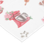 水彩ピンクかわいいベーキングパターンキッチン テーブルクロス (アングル)