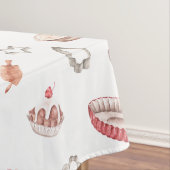 水彩ピンクかわいいベーキングパターンキッチン テーブルクロス (インサイチュ)