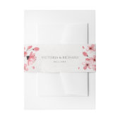 水彩ピンクさくらんぼブロッサム結婚フローラ 招待状ベリーバンド (正面例)