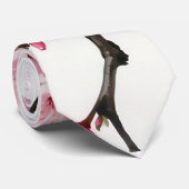 水彩ピンクさくらんぼ花花パターン ネクタイ (ロール)