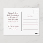 水彩ピンクとイエローのバラ on ブラック、誕生日 ポストカード (裏面)