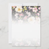 水彩ピンクとイエローのバラ on ブラック, 誕生日 招待状 (裏面)