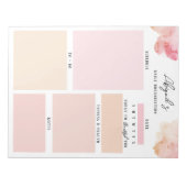 水彩ピンクとオレンジのカスタムプランメモ帳 ノートパッド (正面)