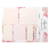 水彩ピンクとオレンジのカスタムプランメモ帳 ノートパッド (正面)