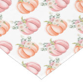 水彩ピンクとオレンジのカボチャ ショートテーブルランナー (コーナー)