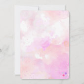 水彩ピンクとパープルのユニコーン誕生日 招待状 (裏面)