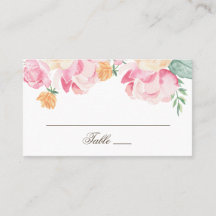 水彩ピンクとピーチガーデンのフローラ結婚ズ