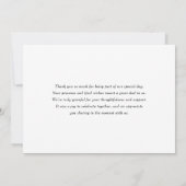 水彩ピンクとブルーのアジサイの結婚式 サンキューカード (裏面)