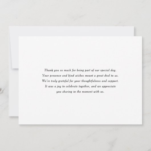 水彩ピンクとブルーのアジサイの結婚式 サンキューカード (裏面)