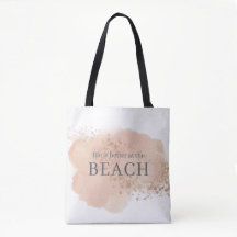 水彩ピンクとブルーのビーチ