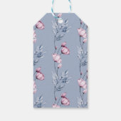 水彩ピンクとブルーの花 ブライダルシャワー ギフトタグ (裏面)