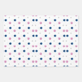 水彩ピンクとブルー ラッピングペーパーシート (正面3)