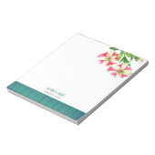 水彩ピンクとホワイトペチュニアイラストレーション ノートパッド (回転)