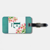 水彩ピンクとホワイトペチュニアイラストレーション ラゲッジタグ (裏面横)
