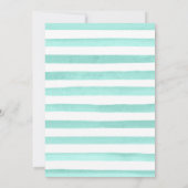 水彩ピンクとミント花ベビーシャワー 招待状 (裏面)