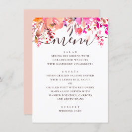 水彩ピンクと桃フローラ庭園の結婚式 メニュー