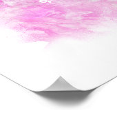 水彩ピンクと白あなたのポスターを追加引用文 ポスター (角)