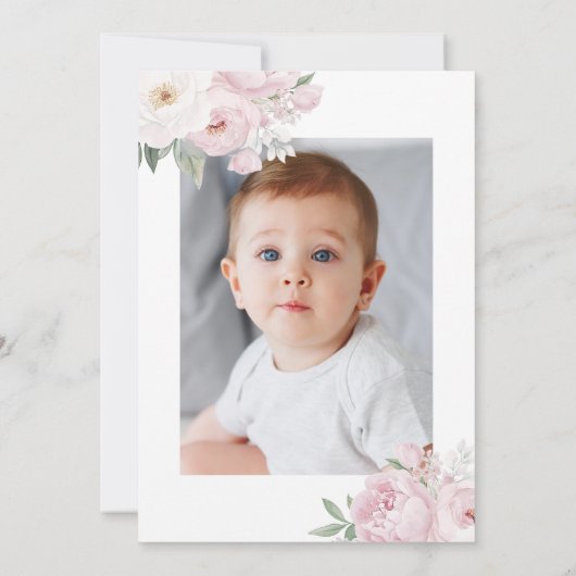 水彩ピンクと白のフローラ奉納 招待状 (裏面)