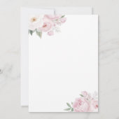 水彩ピンクと白フローラブライダルシャワー 招待状 (裏面)
