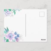 水彩ピンクと紫のお母さんの日 ポストカード (裏面)