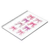 水彩ピンクと紫の弓コレクション ノートブック (左側)