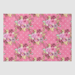 水彩ピンクと紫の秋の花 薄葉紙