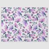 水彩ピンクと紫の花デカップティッシュ 薄葉紙 (正面)