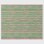 水彩ピンクと緑のスイカ模様 ラッピングペーパー (フラット)