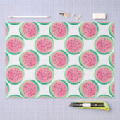 水彩ピンクと緑のスイカ模様 薄葉紙 (クラフト)