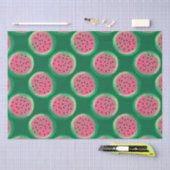 水彩ピンクと緑のスイカ模様 薄葉紙 (クラフト)