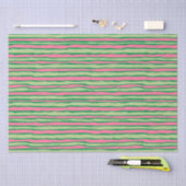 水彩ピンクと緑のスイカ模様 薄葉紙 (クラフト)