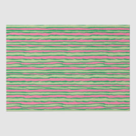 水彩ピンクと緑のスイカ模様 薄葉紙