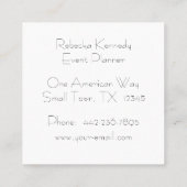 水彩ピンクと緑のフローラ縁ど スクエア名刺 (裏面)