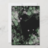 水彩ピンクと緑の植物結婚の 招待状 (裏面)