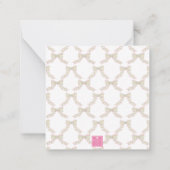 水彩ピンクと緑の蝶の弓クリスマス ノートカード (裏面)