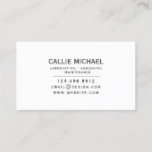 水彩ピンクと緑の鉢植え 名刺 (裏面)