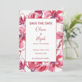 水彩ピンクと赤の花 セーブザデート (スタンド正面)