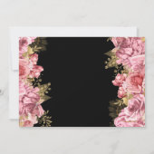 水彩ピンクと金ゴールドの花21歳の誕生日 招待状 (裏面)