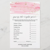 水彩ピンクと金ゴールドは正しい価格ゲーム チラシ (正面)