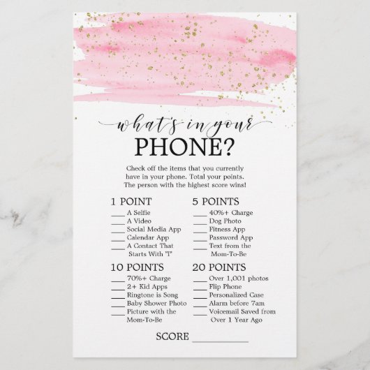 水彩ピンクと金ゴールドは正しい価格ゲーム チラシ (裏面)