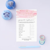 水彩ピンクと金ゴールドは正しい価格ゲーム チラシ (シングル)