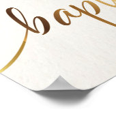 水彩ピンクと金ゴールドバプテスマ歓迎 ポスター (角)