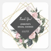 水彩ピンクと金ゴールドフローラ